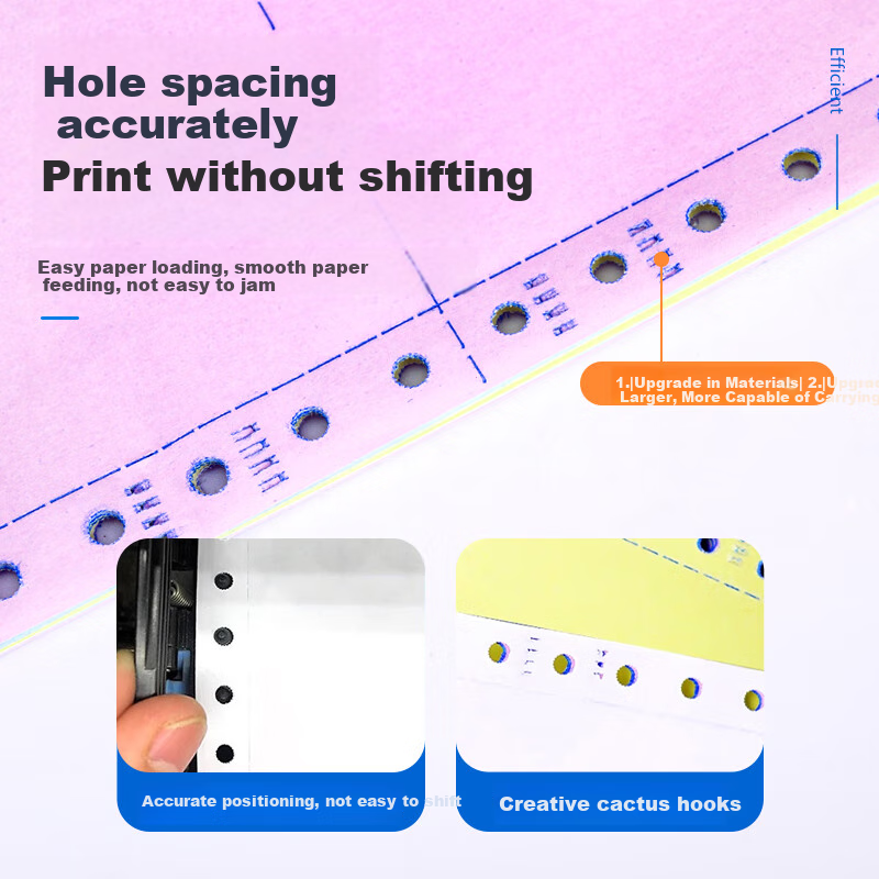 NVV Four-Part Three-Equal Division Needle Printing Paper Non-Tearable Edge Compu...