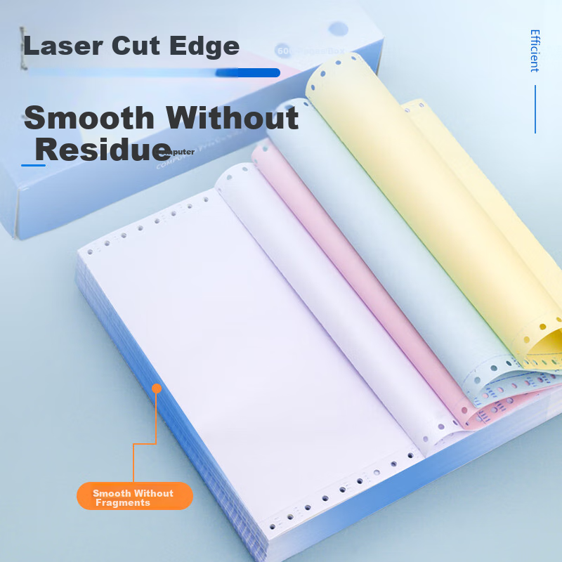 NVV Four-Part Three-Equal Division Needle Printing Paper Non-Tearable Edge Compu...