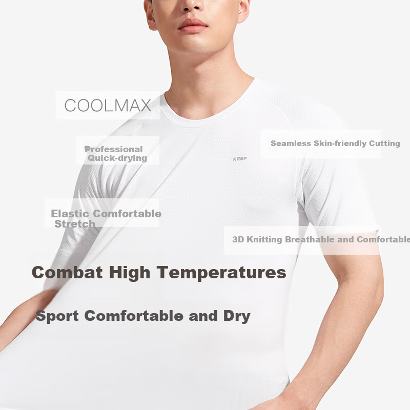 Keep Quick Dry Men's Loose Breathable Sports Fitness Running Training Short Slee...