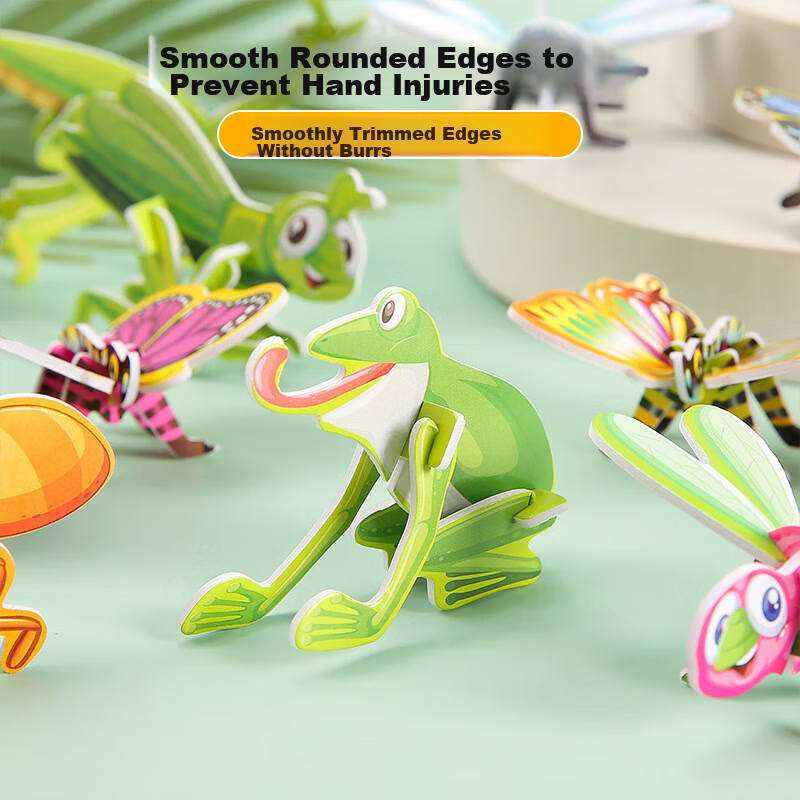 Murcia Children's 3D Insect Puzzle, Paper Animal DIY Craft, Kindergarten Toy for...