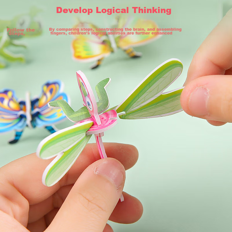 Murcia Children's 3D Insect Puzzle, Paper Animal DIY Craft, Kindergarten Toy for...