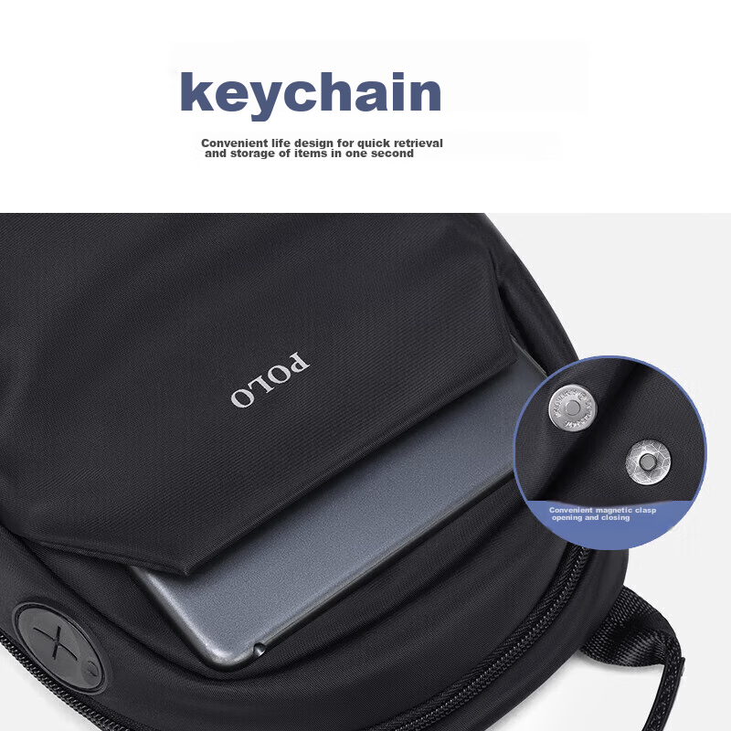 POLO Chest Bag, Men's Casual Shoulder Bag, Durable Waist Pack, Sports Crossbody...