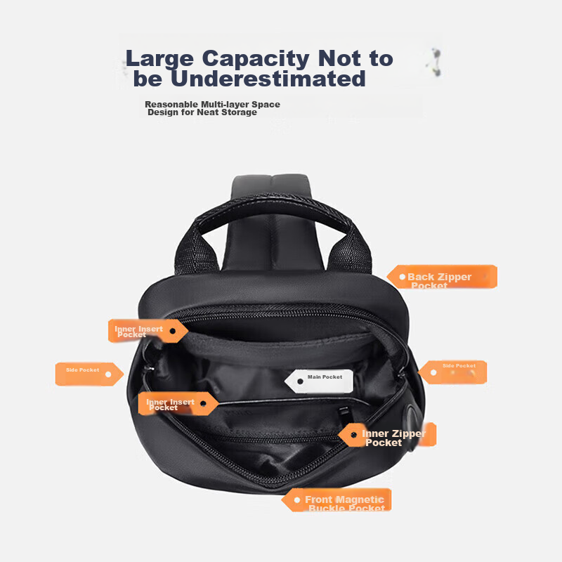 POLO Chest Bag, Men's Casual Shoulder Bag, Durable Waist Pack, Sports Crossbody...