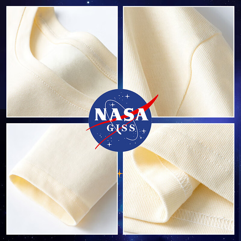 NASA GISS Official Trendy Brand Long-Sleeve T-Shirt for Men, Autumn Loose-Fit Pu...