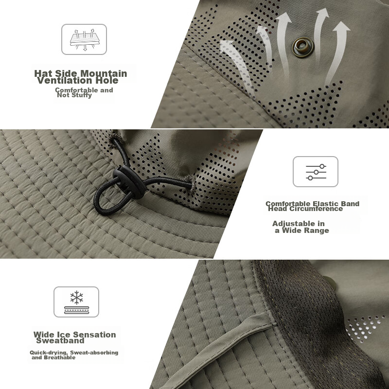 MISSION UV Sun Protection Hat Men Sun Hat Fishing Hat Fisherman Hat Mountaineeri...