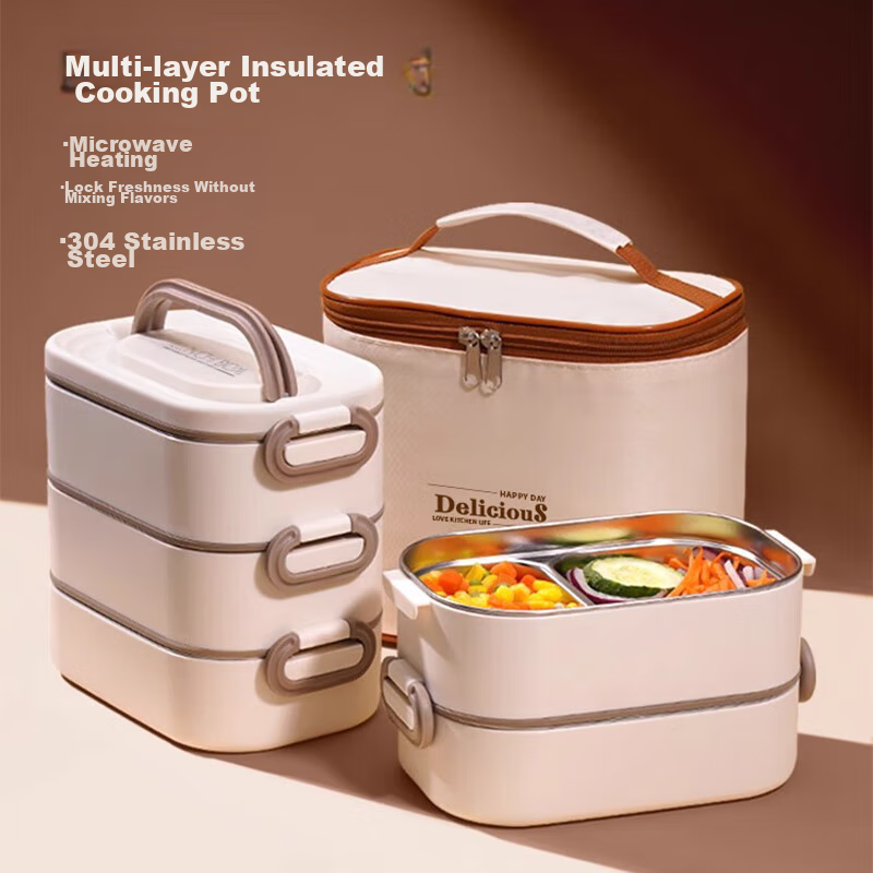 PAKCHOICE Insulated Lunch Box, Extra Long, for Office Workers And Students, Micr...