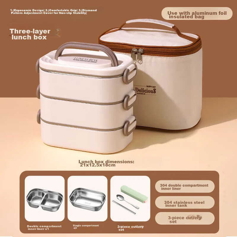 PAKCHOICE Insulated Lunch Box, Extra Long, for Office Workers And Students, Micr...