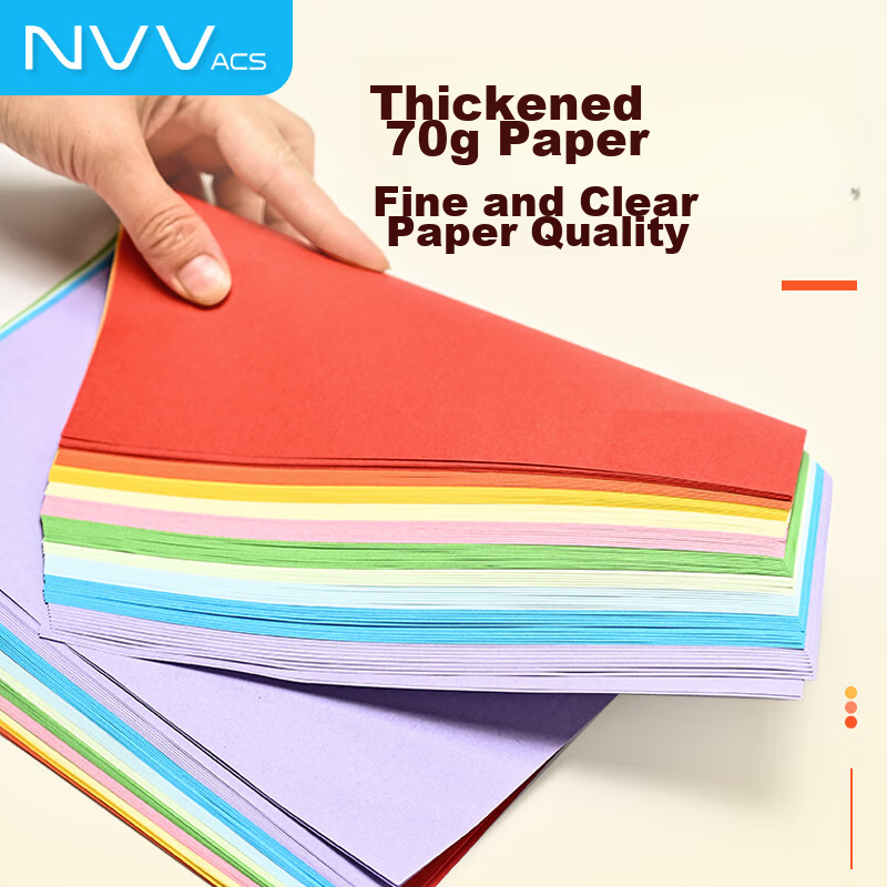 NVVA4 Colored Copy Paper Printing Paper, 70g Colored Multi-Color Kindergarten Ch...
