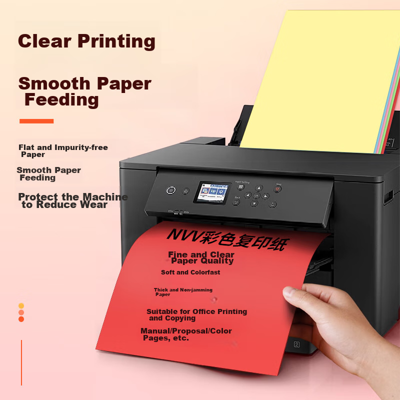 NVVA4 Colored Copy Paper Printing Paper, 70g Colored Multi-Color Kindergarten Ch...