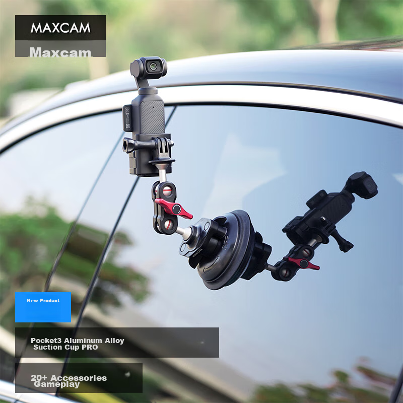 MAXCAM, Suitable for DJI Osmo Pocket 3, Car Aluminum Alloy Suction Cup, PRO Glas...