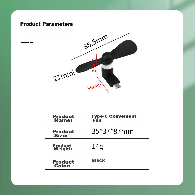 Masentek Type-C Mini Fan, Phone Charging Interface, Portable USB Fan, Suitable f...