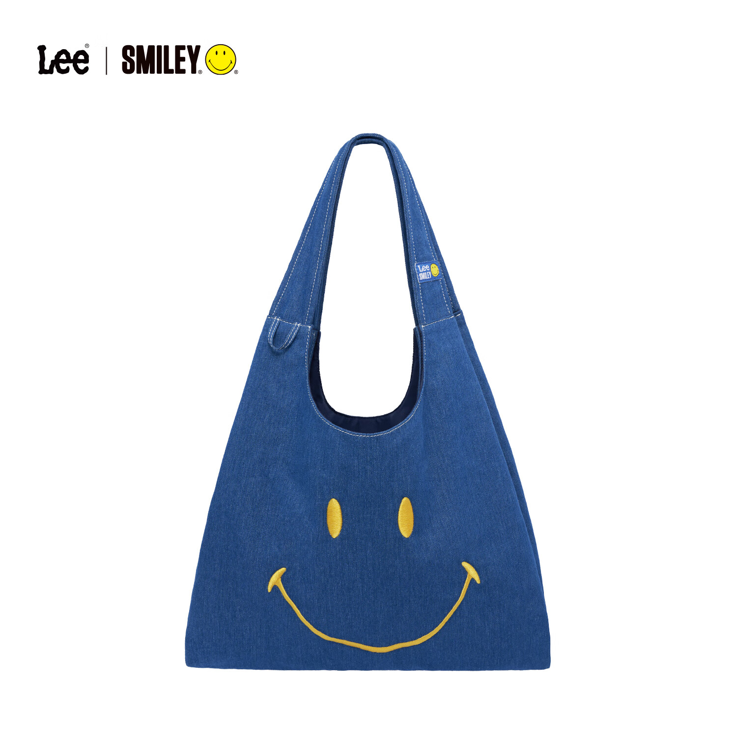Lee Collaboration Smiley Face Tote Bag Women's Denim Armpit Single Shoulder Bag...