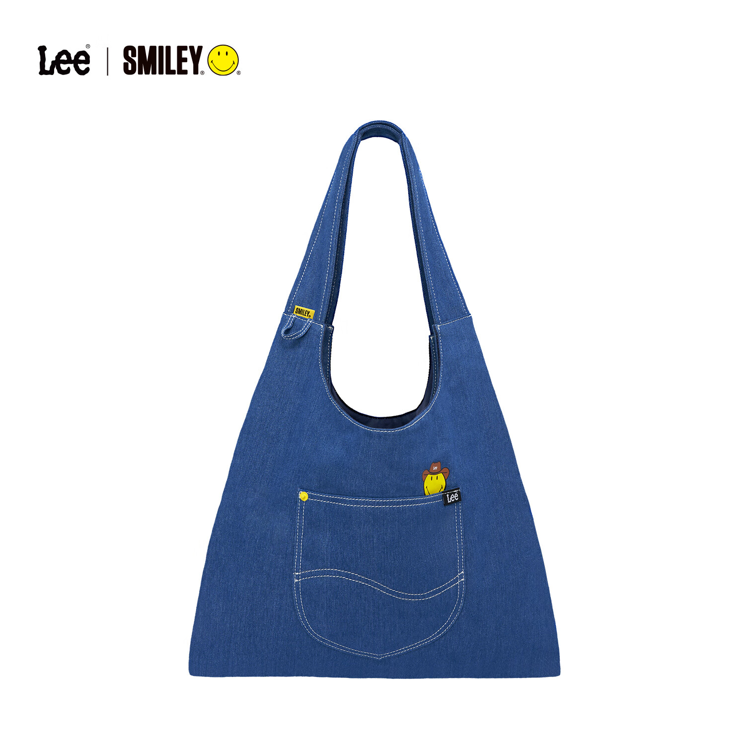 Lee Collaboration Smiley Face Tote Bag Women's Denim Armpit Single Shoulder Bag...