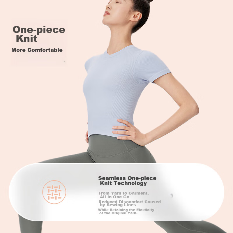 Keep New Women's Quick-Dry Yoga Wear, Seamless Tight-Fitting Fitness Top, Moss G...