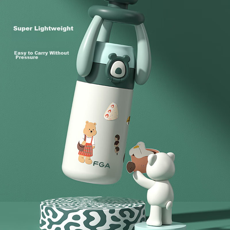 FGA Fuguang Straw Insulated Cup, 316 Stainless Steel, Children's Pop-Up Lid Cup,...