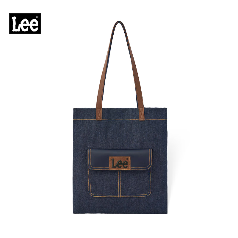 Lee Denim Canvas Tote Bag Large Capacity Unisex Men Women Shoulder Bag Commuter...