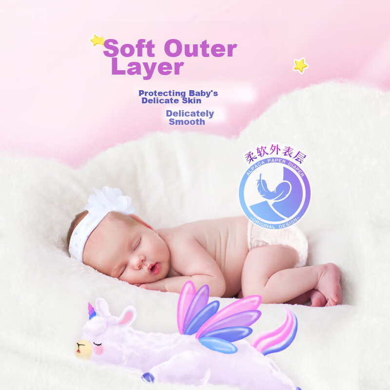 MOONY Younijia Q Thin Cute Alpaca Diapers, M56 Pieces (6-11kg), Soft And Breatha...