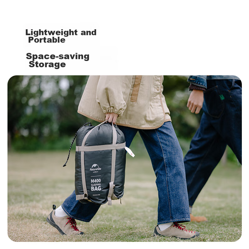 NatureHike Envelope-Style Sleeping Bag with Hood, Washable, Tent Camping Portabl...