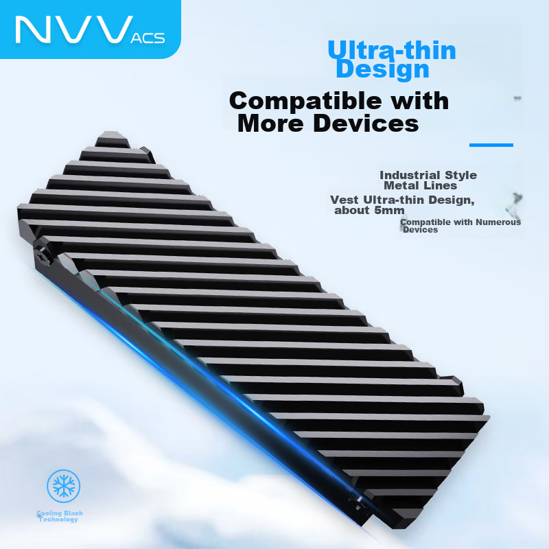 NVV M.2 SSD Cooling Vest, SSD 2280 Thermal Paste Cooling Pad, PS5 Aluminum Alloy...