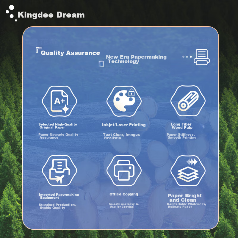 Kingdee Golden Butterfly A4 Printing Paper 70g 500 Sheets * 5 Packs per Box Doub...
