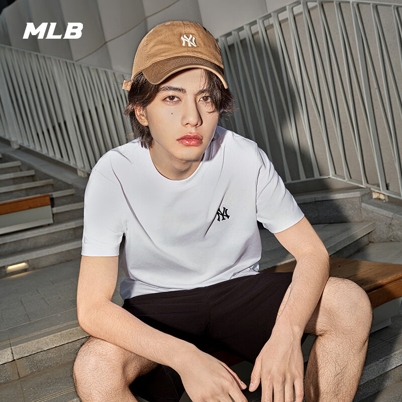 MLB Short Sleeve Unisex Couple Casual Classic Solid Color T-shirt 25 Spring New...