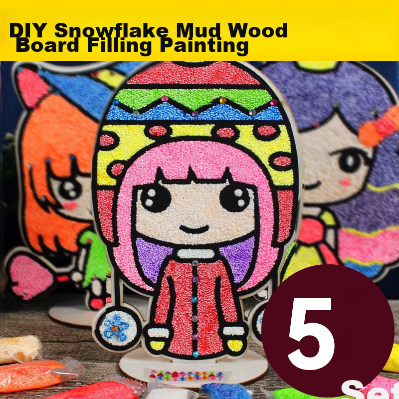 Murcia Snowflake Clay, Wooden Board Painting, Pearl Clay, 3D Sculpting Clay, Chi...