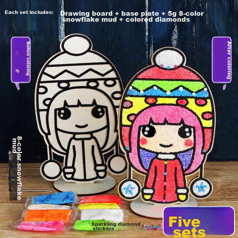 Murcia Snowflake Clay, Wooden Board Painting, Pearl Clay, 3D Sculpting Clay, Chi...