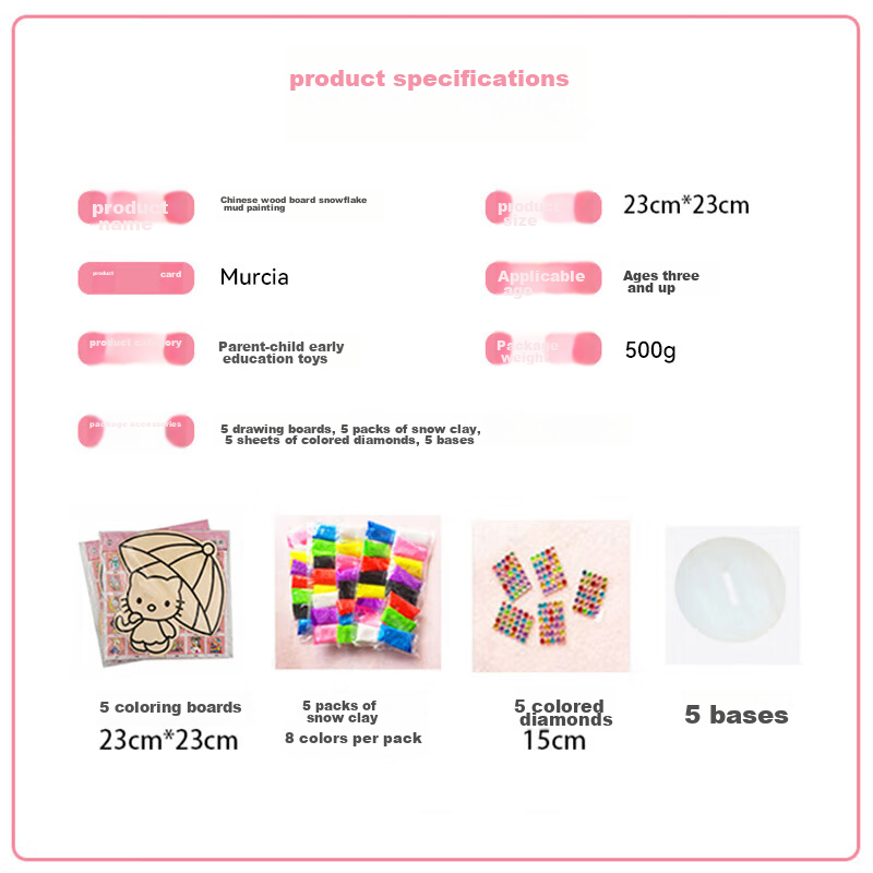 Murcia Snowflake Clay, Wooden Board Painting, Pearl Clay, 3D Sculpting Clay, Chi...