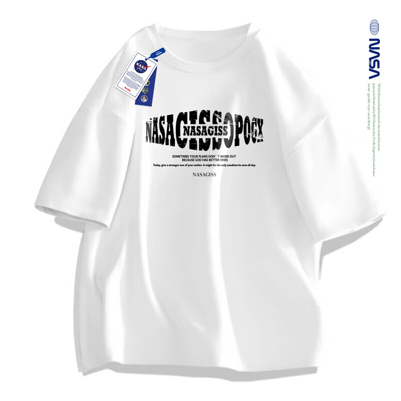 NASA GISS Men's Short Sleeve T-shirt American Style Loose-Fit Cotton Half Sleeve...