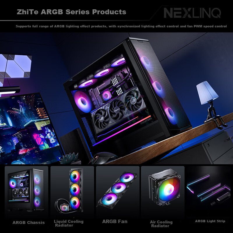 PHANTEKS Enthusiast NEXLINQ HUB Lighting/Fan Software Control Hub with Magnetic...