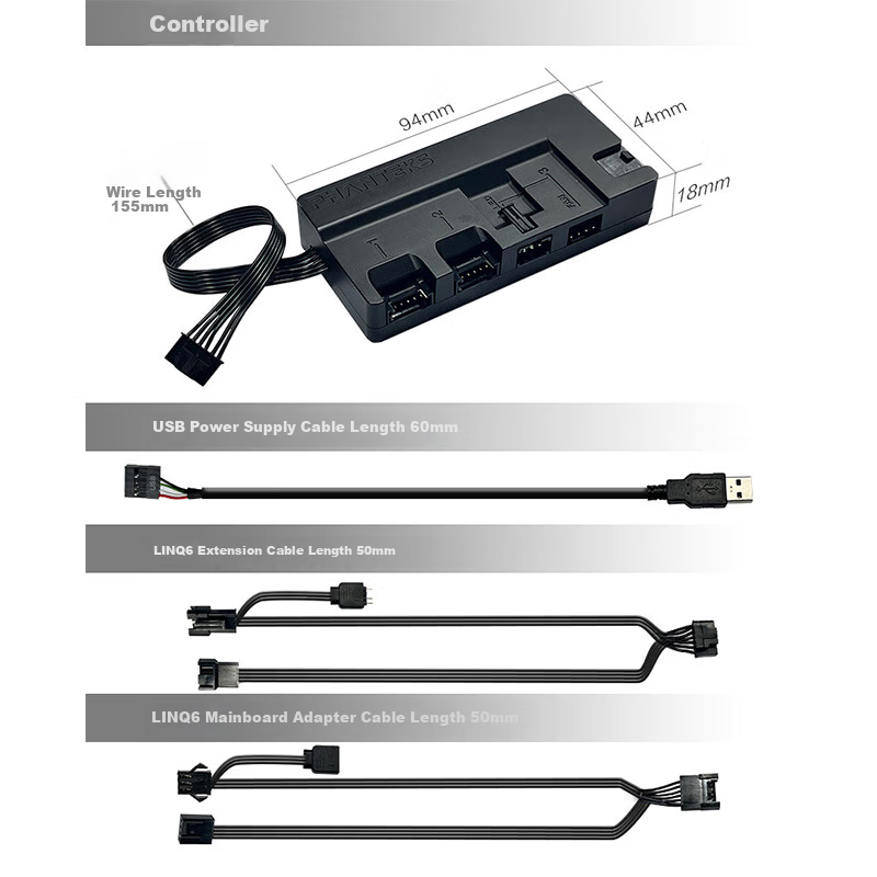 PHANTEKS Enthusiast NEXLINQ HUB Lighting/Fan Software Control Hub with Magnetic...