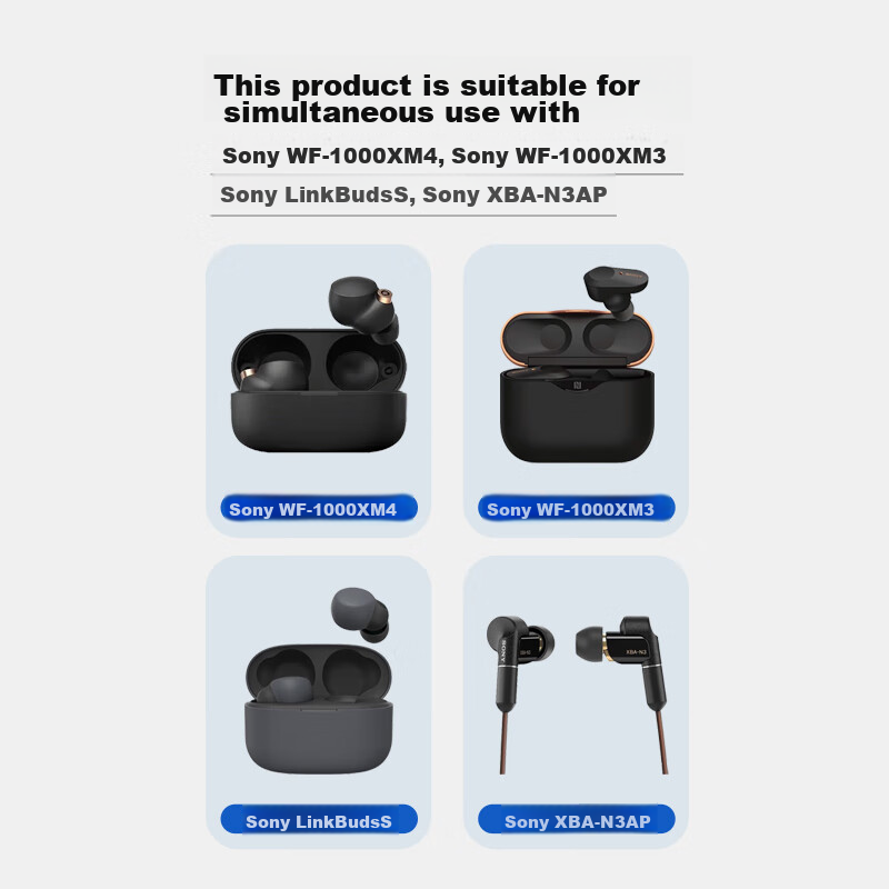 Masentek Ear Tips, Compatible with Sony WF-1000XM4 Noise-Cancelling Earbuds, Blu...