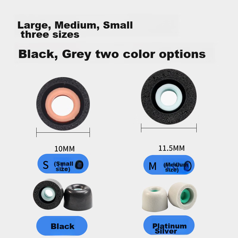 Masentek Ear Tips, Compatible with Sony WF-1000XM4 Noise-Cancelling Earbuds, Blu...