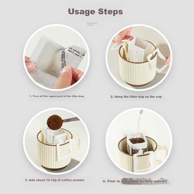 PAKCHOICE Portable Coffee Filter Bags, Drip Coffee Filters for Pour-Over, 60 Cou...