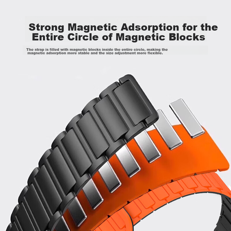 KMaxAI Magnetic Silicone Watch Band for Xiaomi Mi Band 9/8 Pro Redmi Watch 5/4 C...