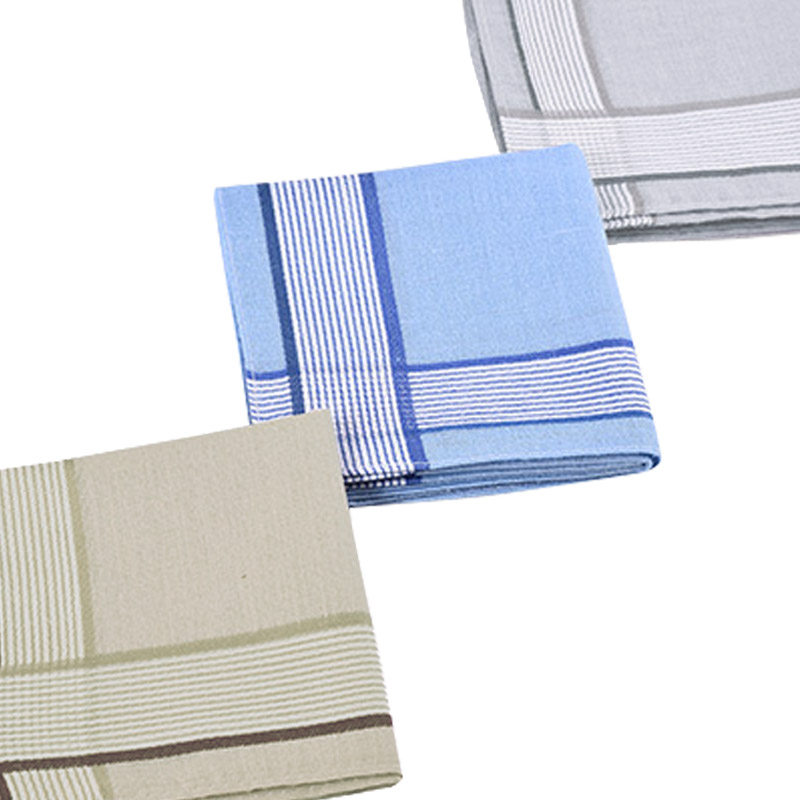 GLO-STORY 3-Pack Cotton Couple's Universal Handkerchief, Light Classic Style, MS...