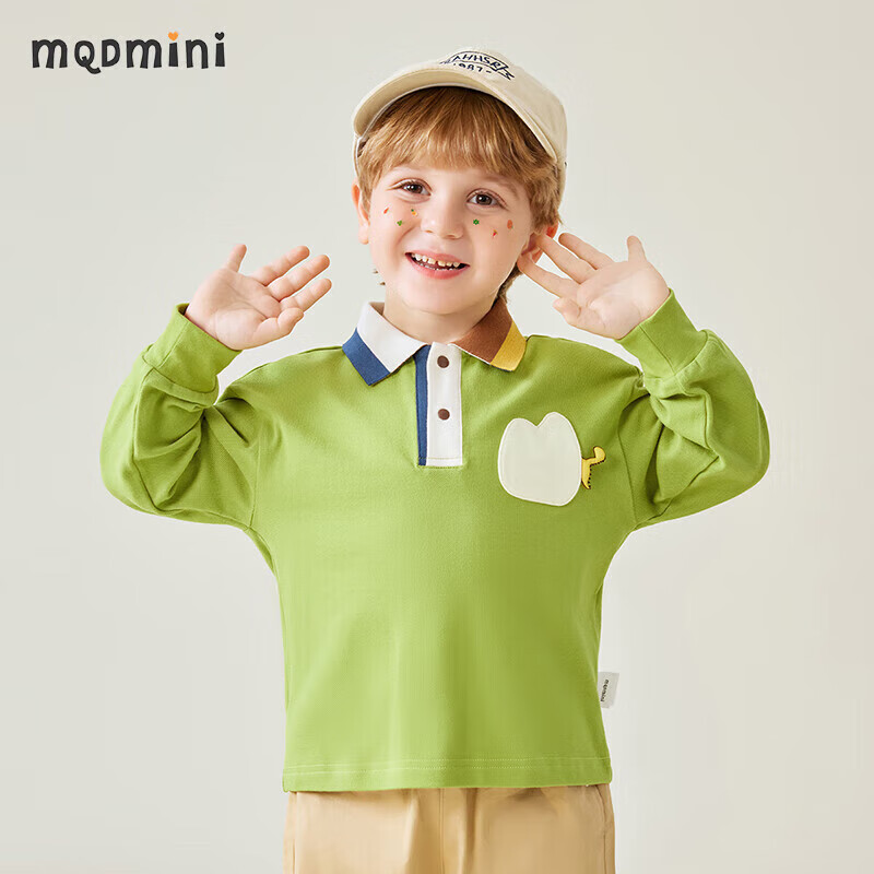 MQDMINI Children's Clothing, Boys' Long-Sleeve T-Shirt, Polo Shirt for Kids, Sty...