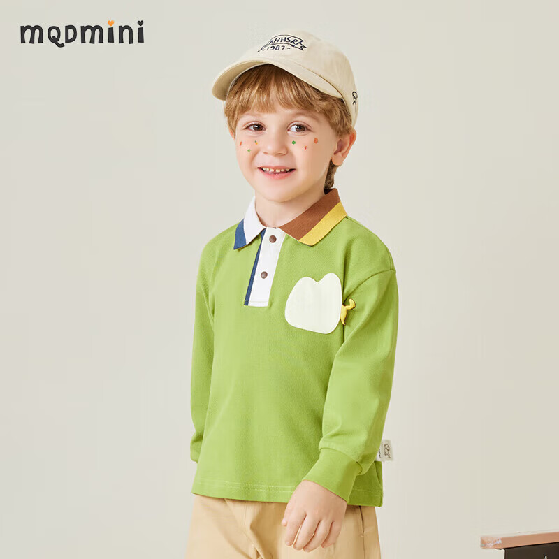 MQDMINI Children's Clothing, Boys' Long-Sleeve T-Shirt, Polo Shirt for Kids, Sty...