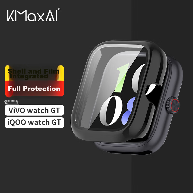 KMaxAI Protective Film And Case for Vivo/iQOO WATCH GT, All-In Full Coverage, Wa...
