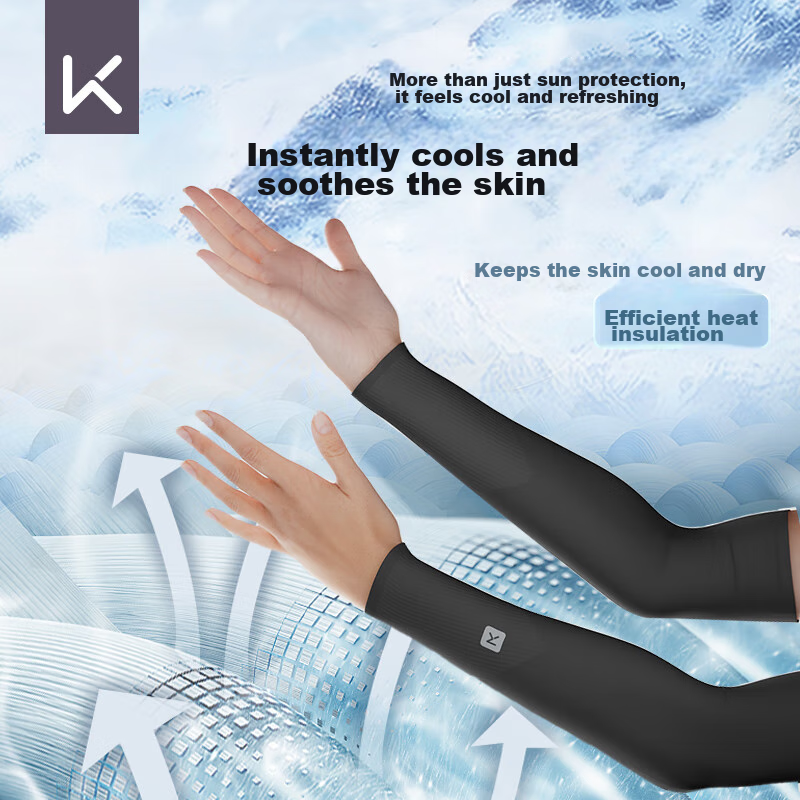 Keep Ice Silk Arm Sleeves for Men And Women, Thin Sun Protection Ice Silk Arm Sl...