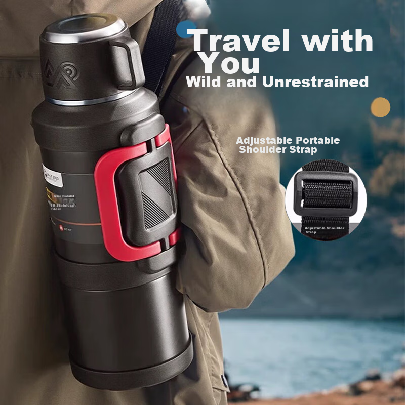 PAKCHOICE Insulated Water Bottle, Large Capacity, 316 Stainless Steel, Outdoor P...