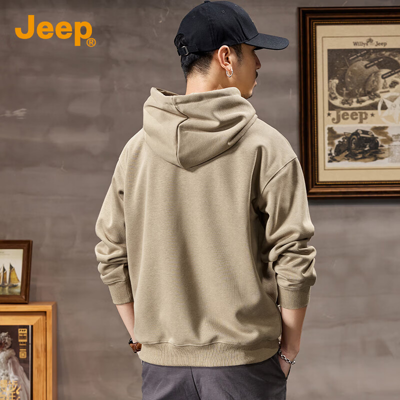 JEEP 2024 Autumn New Men's Hooded Sweatshirt Men's Casual Loose Long Sleeve Pull...