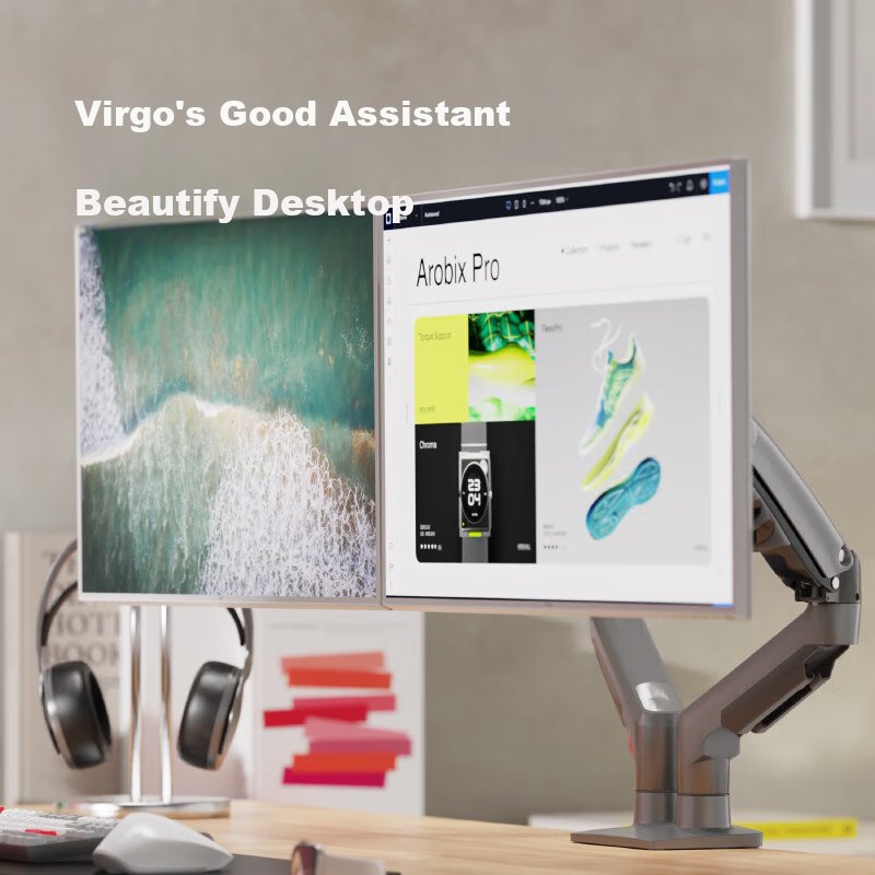 NORTH BAYOU Dual Monitor Desk Mount Stand Full Motion Swivel Computer Monitor Ar...