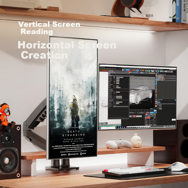 NORTH BAYOU Dual Monitor Desk Mount Stand Full Motion Swivel Computer Monitor Ar...