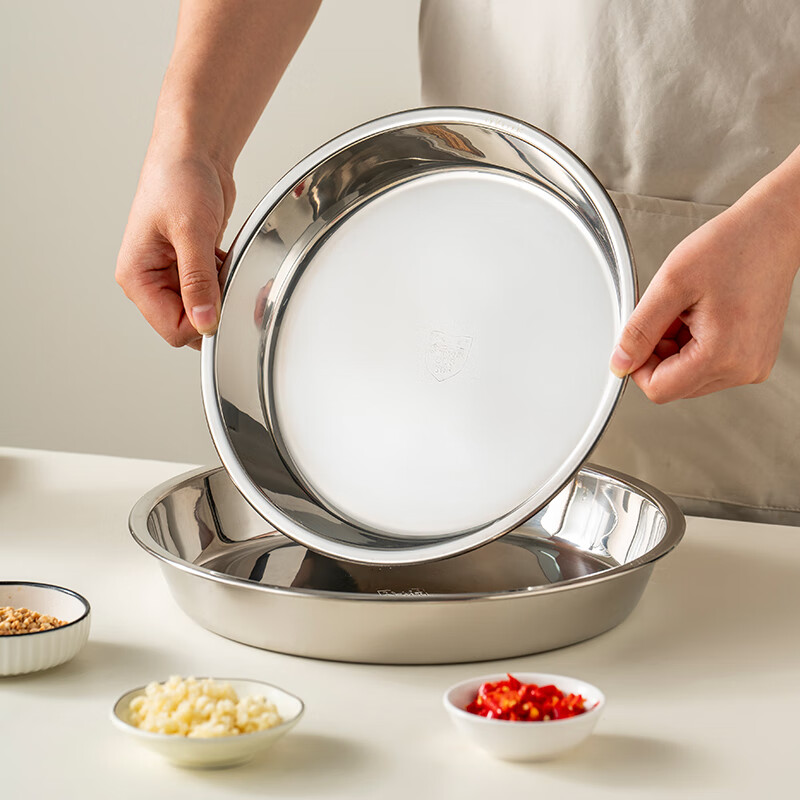 Onlycook 304 Stainless Steel Plate, Liangpi Plate for Home Use, Steaming Plate f...