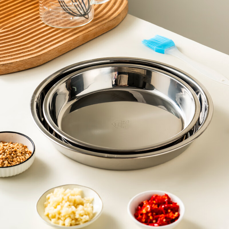 Onlycook 304 Stainless Steel Plate, Liangpi Plate for Home Use, Steaming Plate f...