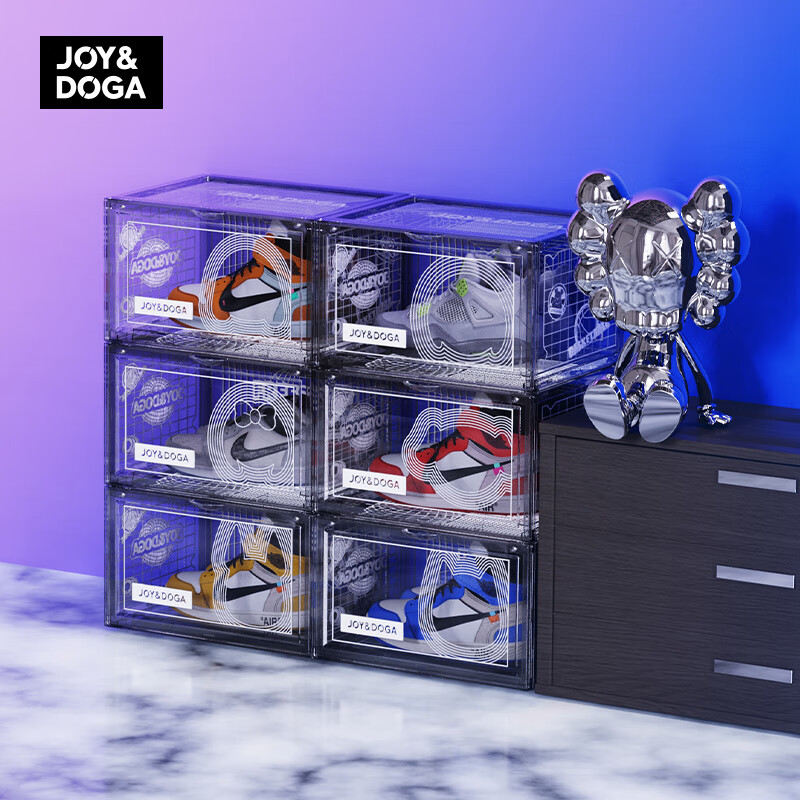 JOY&DOGA Transparent Shoe Box, Dust-Proof And Anti-Oxidation, Sneaker Storage Bo...