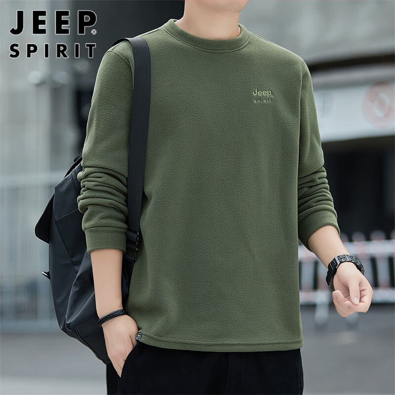 JEEP SPIRIT Men's Jacket Men's Autumn and Winter Men's Long Sleeve T-shirt Loose...