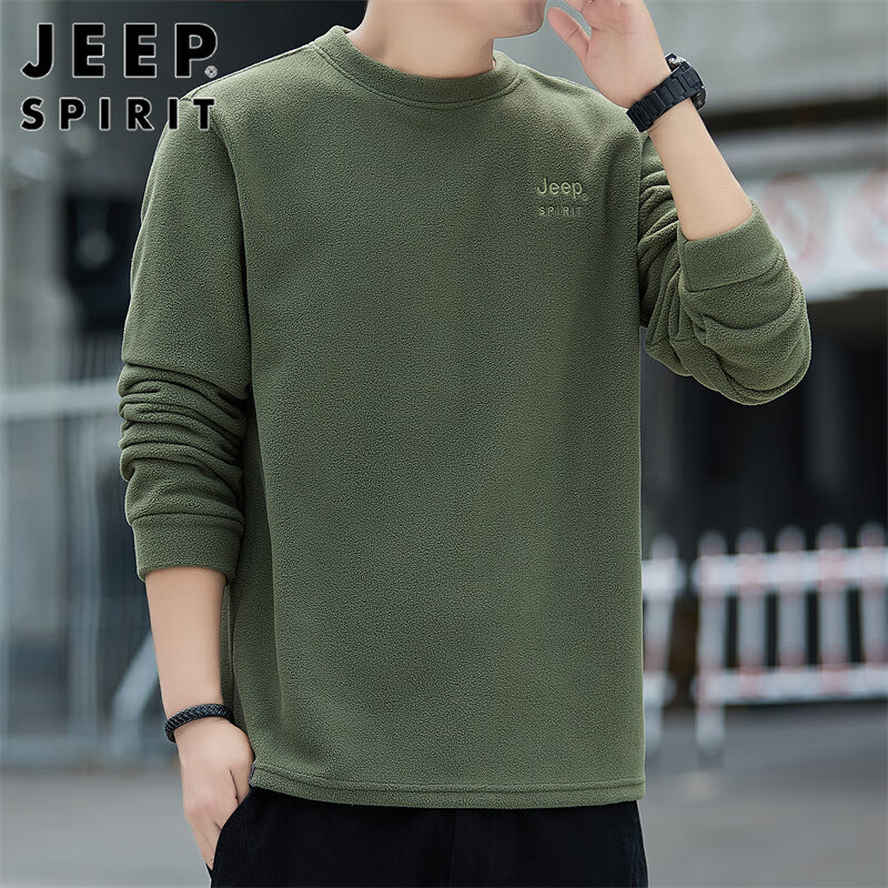 JEEP SPIRIT Men's Jacket Men's Autumn and Winter Men's Long Sleeve T-shirt Loose...