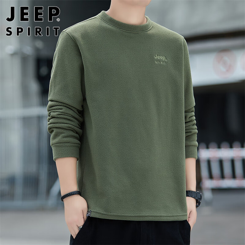 JEEP SPIRIT Men's Jacket Men's Autumn and Winter Men's Long Sleeve T-shirt Loose...